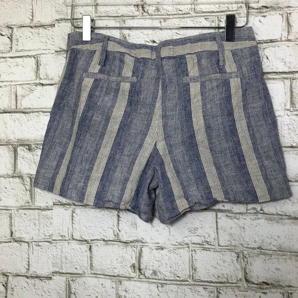 BCBGeneration Linen Pleated Striped Shorts K29 - Picture 2 of 4